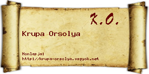 Krupa Orsolya névjegykártya